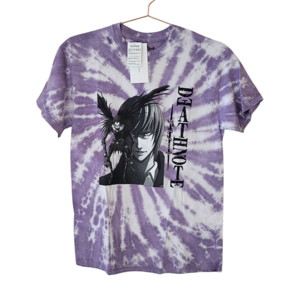 Death Note URBAN OUTFITTERS Purple Tie Dye Light & Ryuk Anime T Shirt Size M
